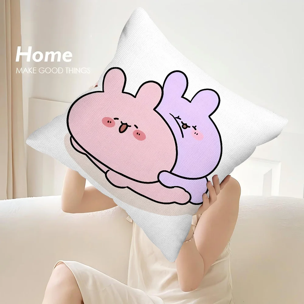 Cartoon Cute Asamimichaan Pillow Case Sofa Decorative Double-sided Print Plush Square Throw Pillow Covers Cushion Decor Cover