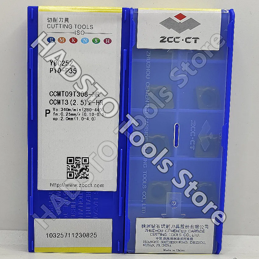 

CCMT09T308-HR YBC252 CCMT09T308-HR CCMT09T308 CCMT32.52 ZCC.CT CNC carbide inserts Turning inserts For Steel P10-P35 10pcs/box