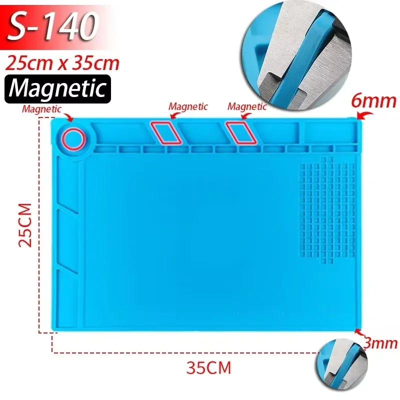 Hot ESD Anti‑Static Silicone Soldering Mat Heat‑Resistant Magnetic Repair Work Pad For Laptop Phone Watch PCB Electronic Repair