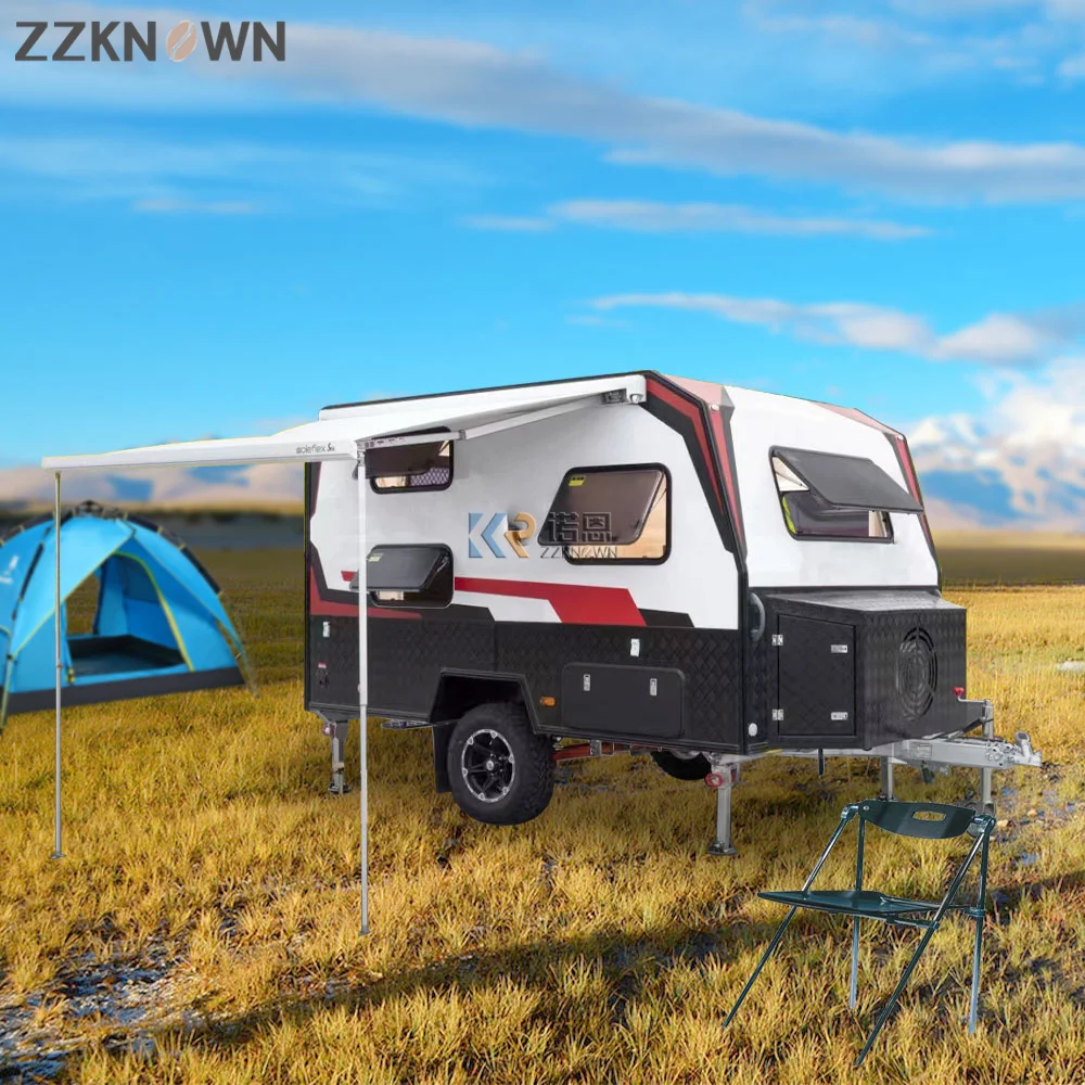 Us Standards Reizen Camping Trailer met Badkamer Compacte Off Road Camper Trailer Motor Home Rv Camper Caravan Mover