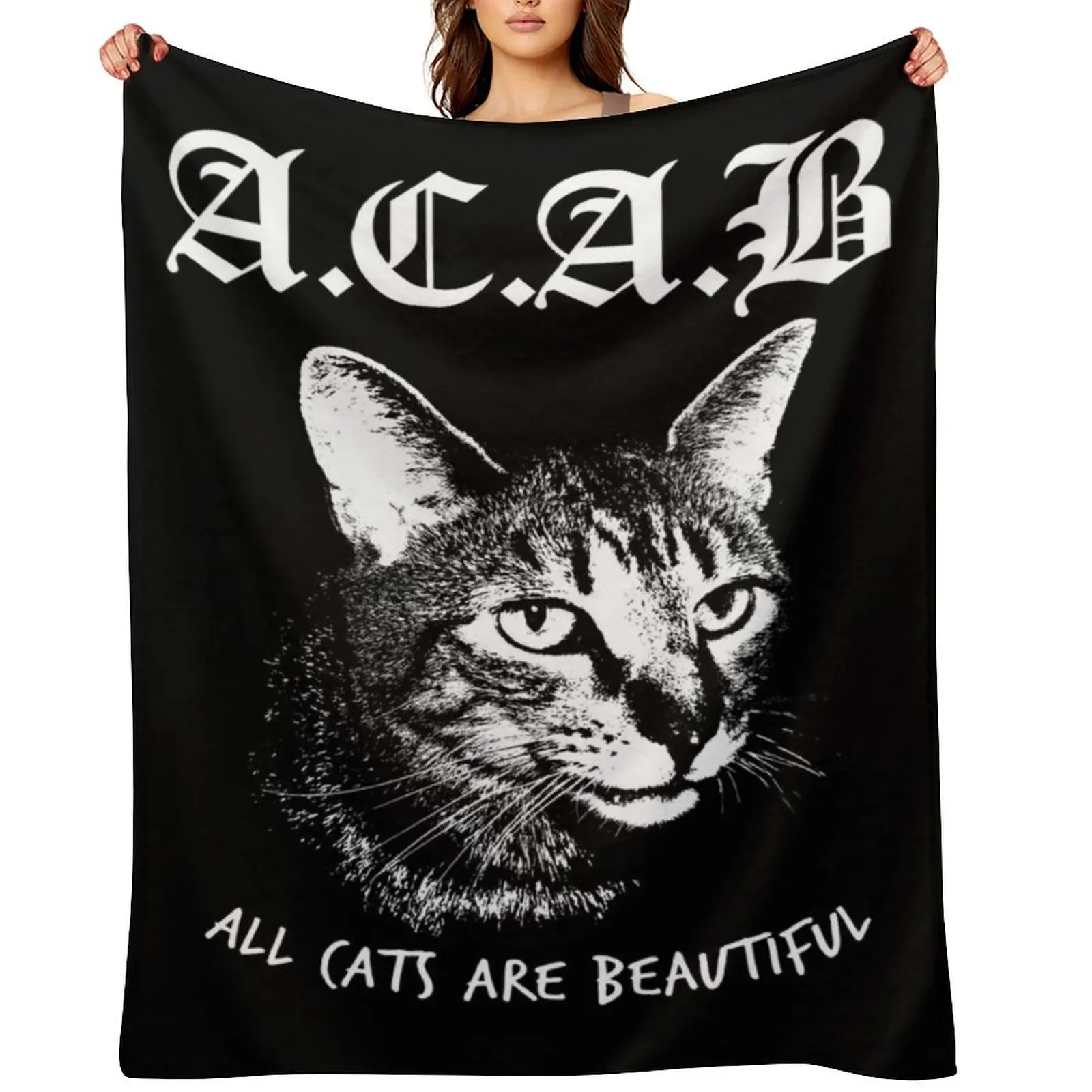 

ACAB. Throw Blanket Flannel Fabric Luxury Brand funny gift Quilt Blankets