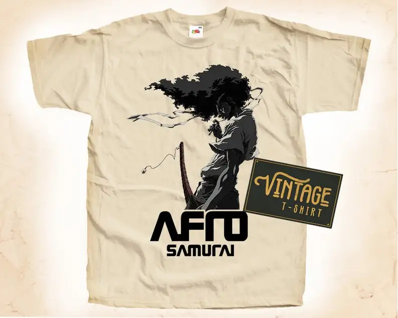 Afro Samurai V1 T shirt Tee Natural Vintage 100% Cotton Movie Poster All Sizes