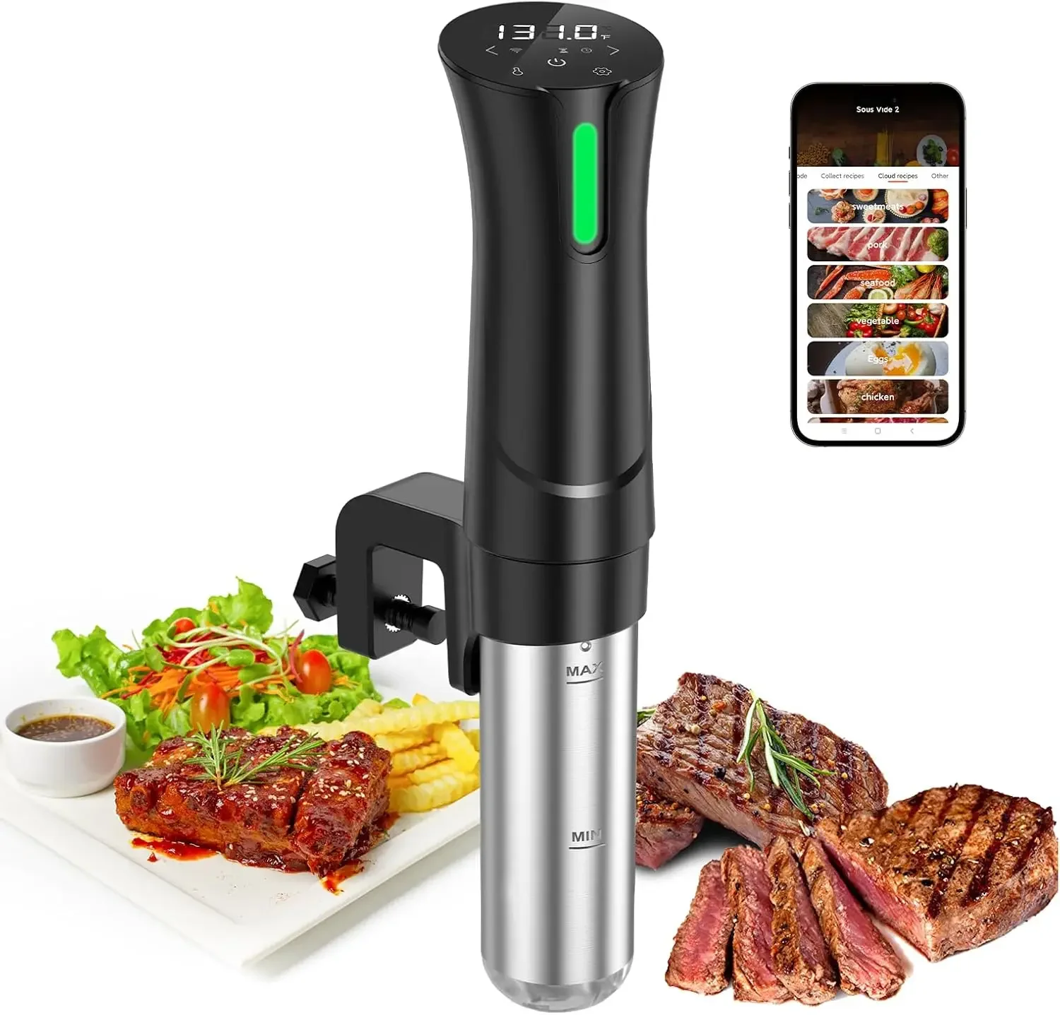 Vide Machine-Suvee Cooker（Wifi） Precision Cooker Sous Vide-1000W Fast Heating Thermal Immersion,Digital Touch Screen,Accurate Te