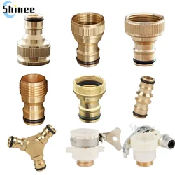 1Pcs 1/2'' 3/4'' 1'' Brass Tap Quick Connecter 16mm Copper Hose Coupling Adapter Garden Tubing Repair Watering Gun Fittings Tool