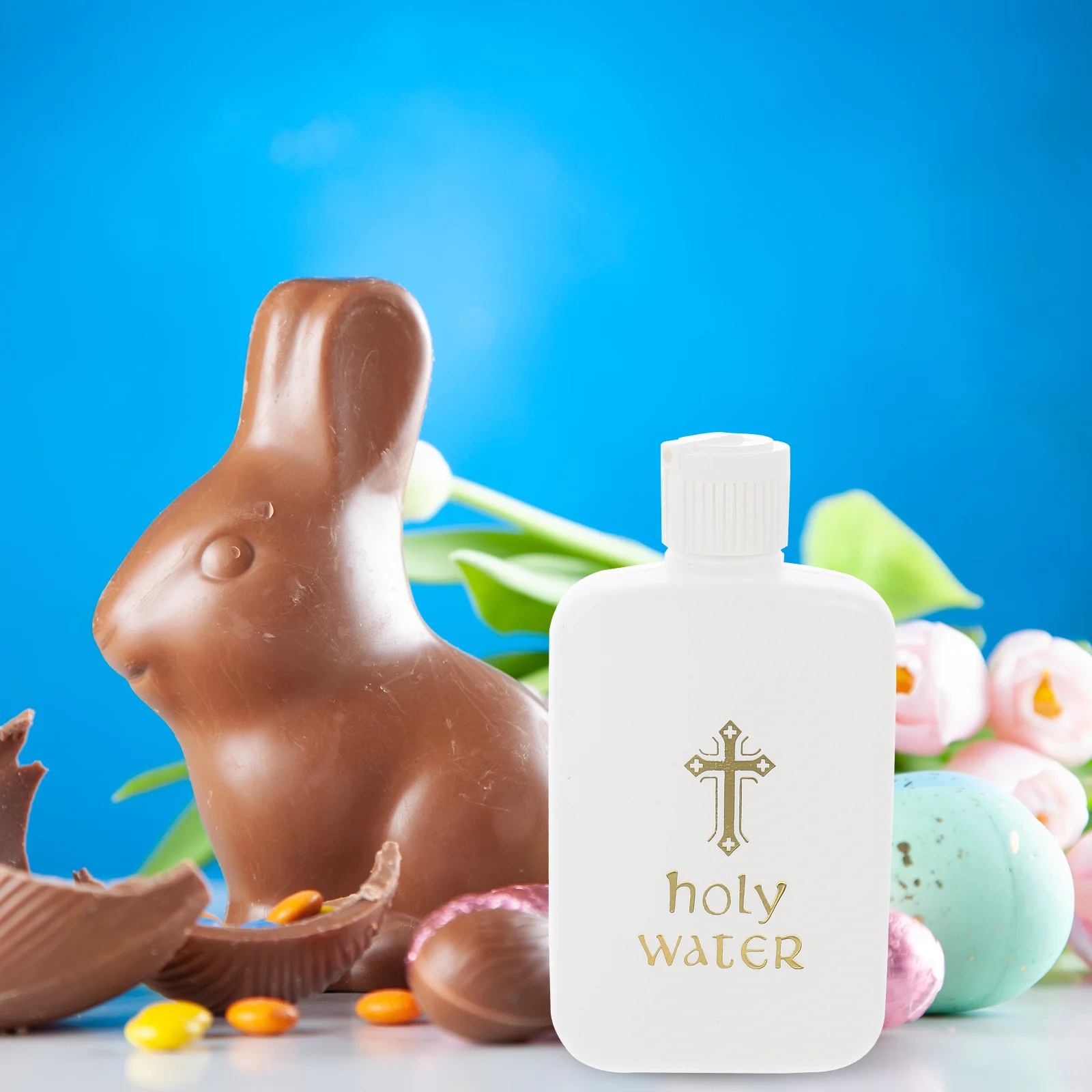 6 Pcs Holy Water Bottle Pitcher Baptism Holder Automatic Refillable Bottles Cross Easter Plastic Christian Gift Bride Catholic