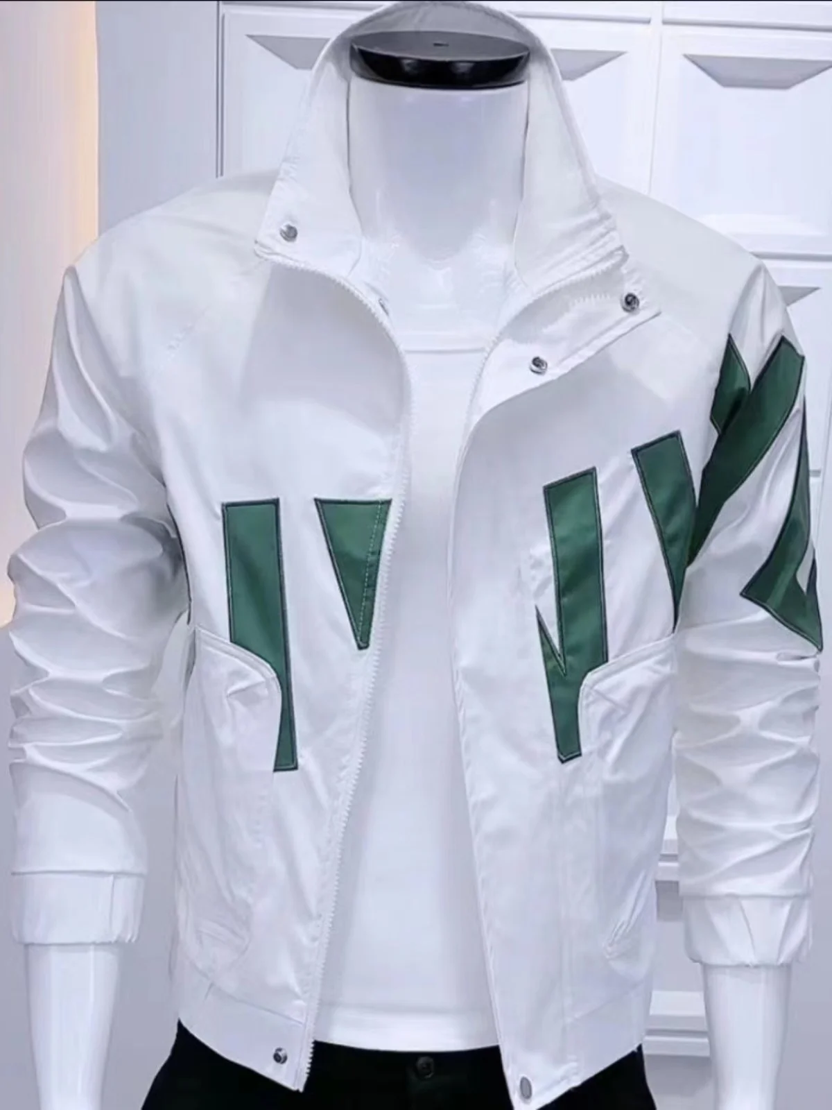 

Мужская приталенная куртка-жакет в стиле Workwear с контрастными вставками, модная, с воротником-стойкой, для весны и осени, в корейском стиле, топ-ирт