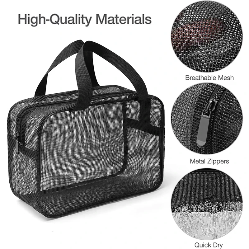 Portable Multifunctional Mesh Toiletry Organizer Bag Large‑Capacity Cosmetic Storage Tote for Shower & Travel Use Cosmetic Bag
