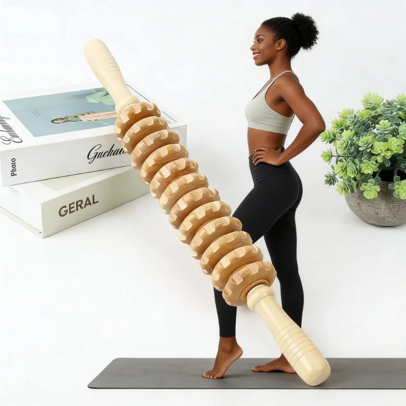 

Wood Therapy Massage Roller | Lymphatic Drainage, Colombian Maderoterica, Anti-Cellulite Trigger Point Muscle Release Tool
