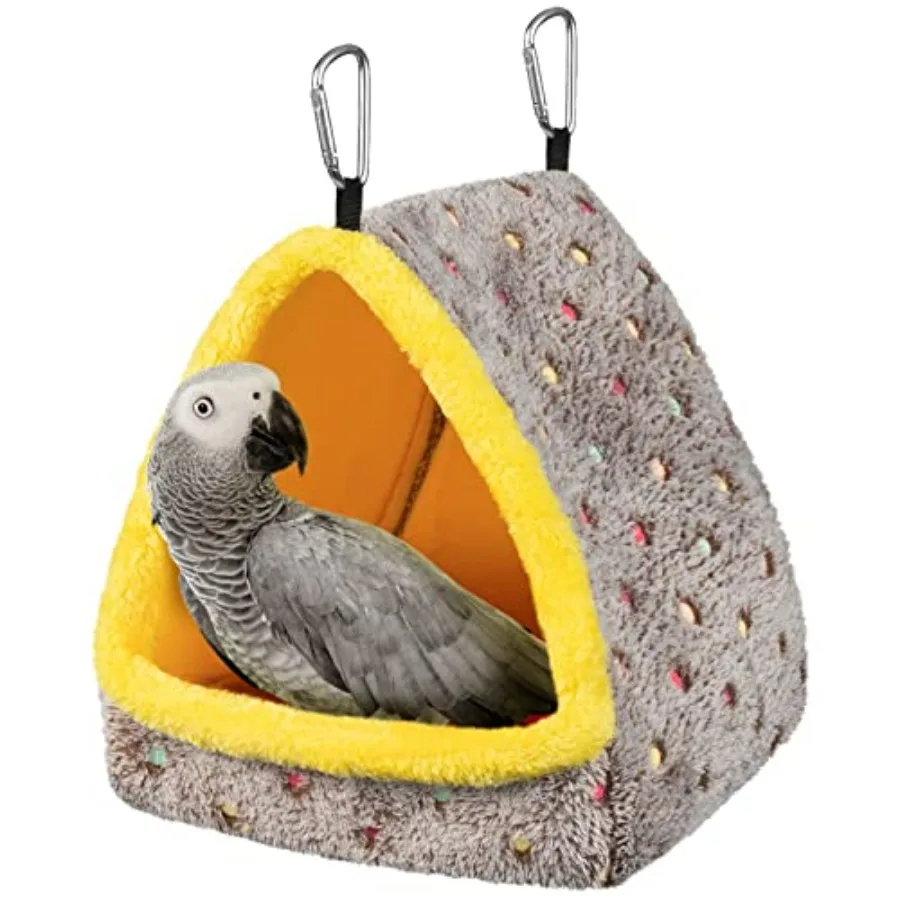 Winter Warm Bird Nest House, Comfortable Bird Bed for Cage with Mat, Hanging Hammock Shed Hideaway Hut Gift for Macaws African