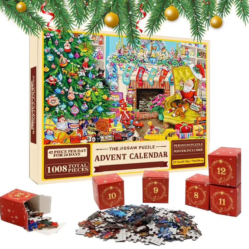 Christmas Advent Calendar Puzzle Christmas Puzzles Holiday Puzzles Christmas Advent Calendar 24 Days Christmas Countdown Holiday