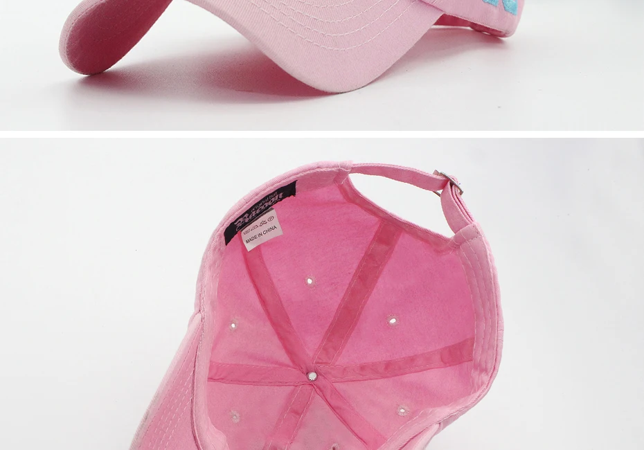 Große Brief Stickerei Baseball Kappe Männer Sommer Casual Frauen Mode Snapback Baumwolle Caps Visier Hip Hop Hut Herbst Einstellbar – Detail 14