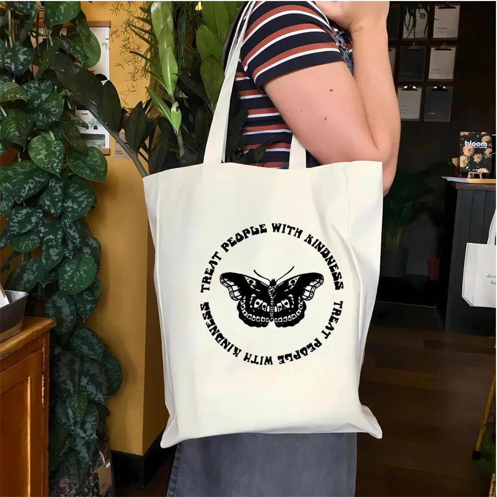 TPWK Tote Treat People With Kindness Bag Canvas Tote Bag harry Fine Line Cotton Summer Tote Cute Tote Bag Butterfly Tote Bag