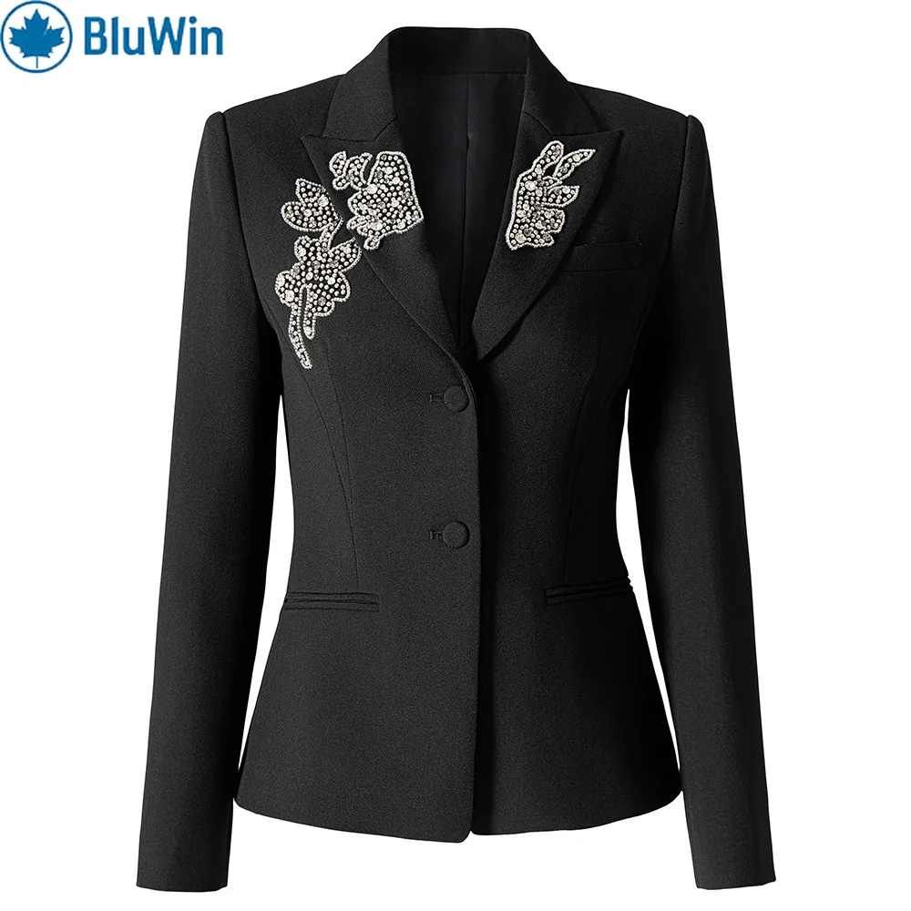 

URBANCHIC Женский черный пиджак, две пуговицы, с застежкой на талии, высококачественный пиджак