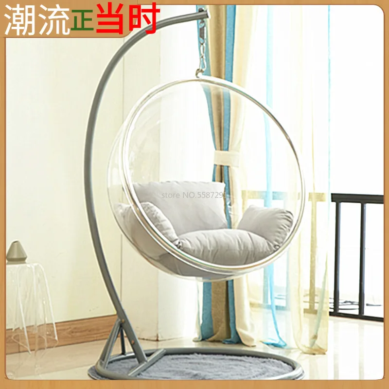 Egg-Shaped Floor Stand Type Globe Type Hanging swing single Chain Type acrylic Bubble Chair living room  sofas  lounge chair