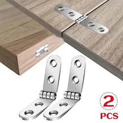 2pcs Hinges Furniture Hinges Loop 180 Degree Foldable Hinge Flap Screw-On Hinges For Sewing Machine Cabinet Noiseless Operation