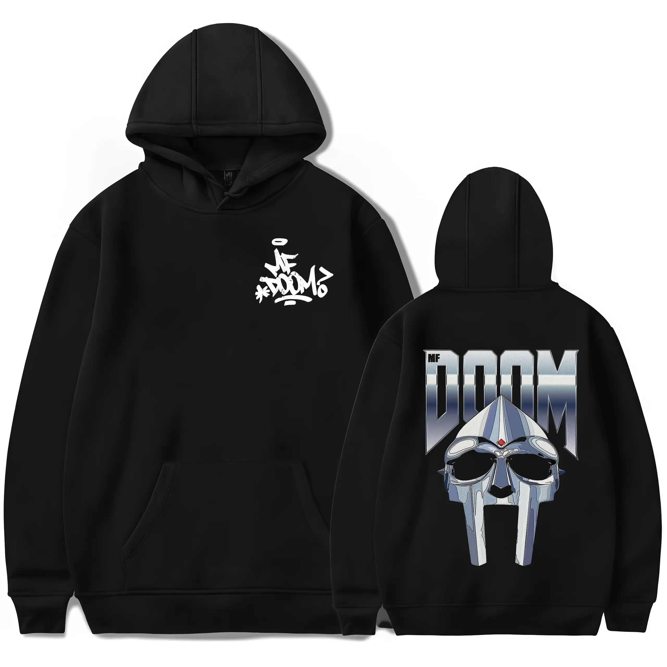 Unisex MF Doom Diner Crewneck Pullover Sweatshirt - Mm Food Tracklist Graphic Print, Bold Edgy Streetwear Menswear Top, Soft Relaxed Fit All Seasons Sports Outerwear for Goth Fans, Women-Inclusive Gift,sohochic