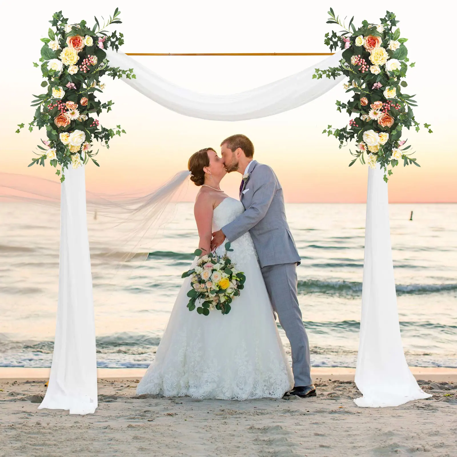 

Металлическая свадебная арка 3 м/9,8 фута, рамка для свадебной арки с воздушным шаром, регулируемая высота для юбилея, дня рождения, украшения для банкета