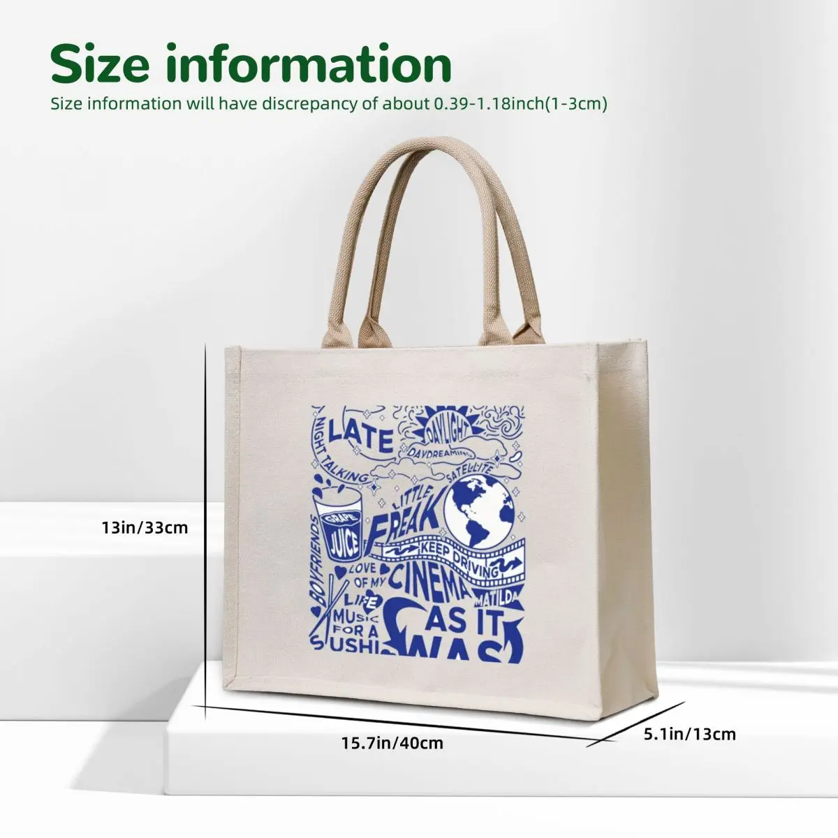 Full the blue Tote Bag Handbags women personalized tote bag shopper bags shopping cart bags