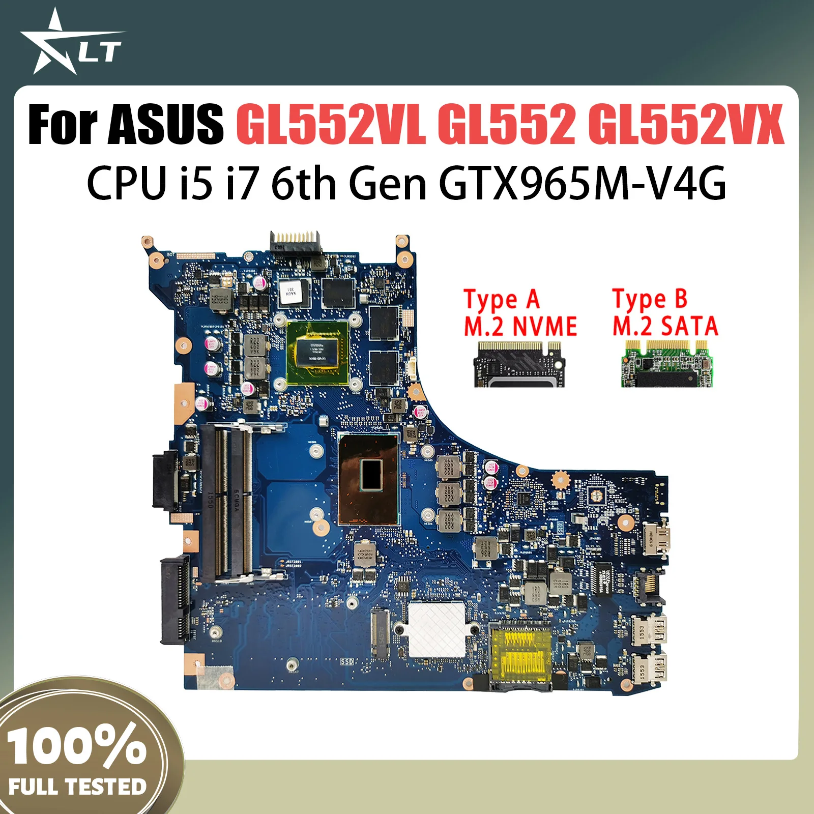 GL552VL Laptop Motherboard For ASUS ROG GL552 GL552VX GL552V ZX50V Mainboard i5-6300HQ i7-6700HQ GTX965M