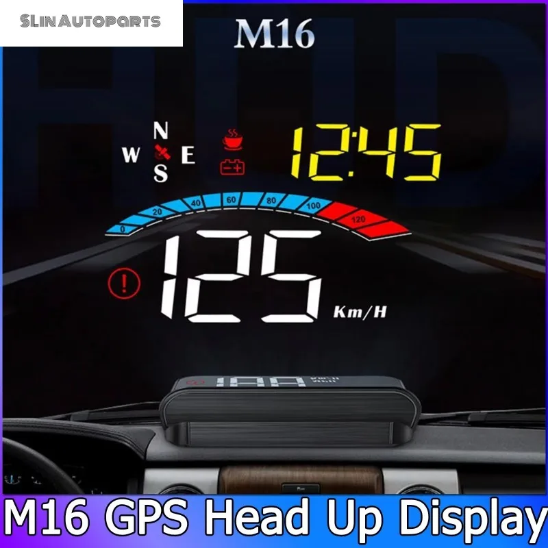M16 GPS HUD For All Cars Head-Up Display Windshield Projection Speedometer Digital Projector Speed Voltage Distance Altitude