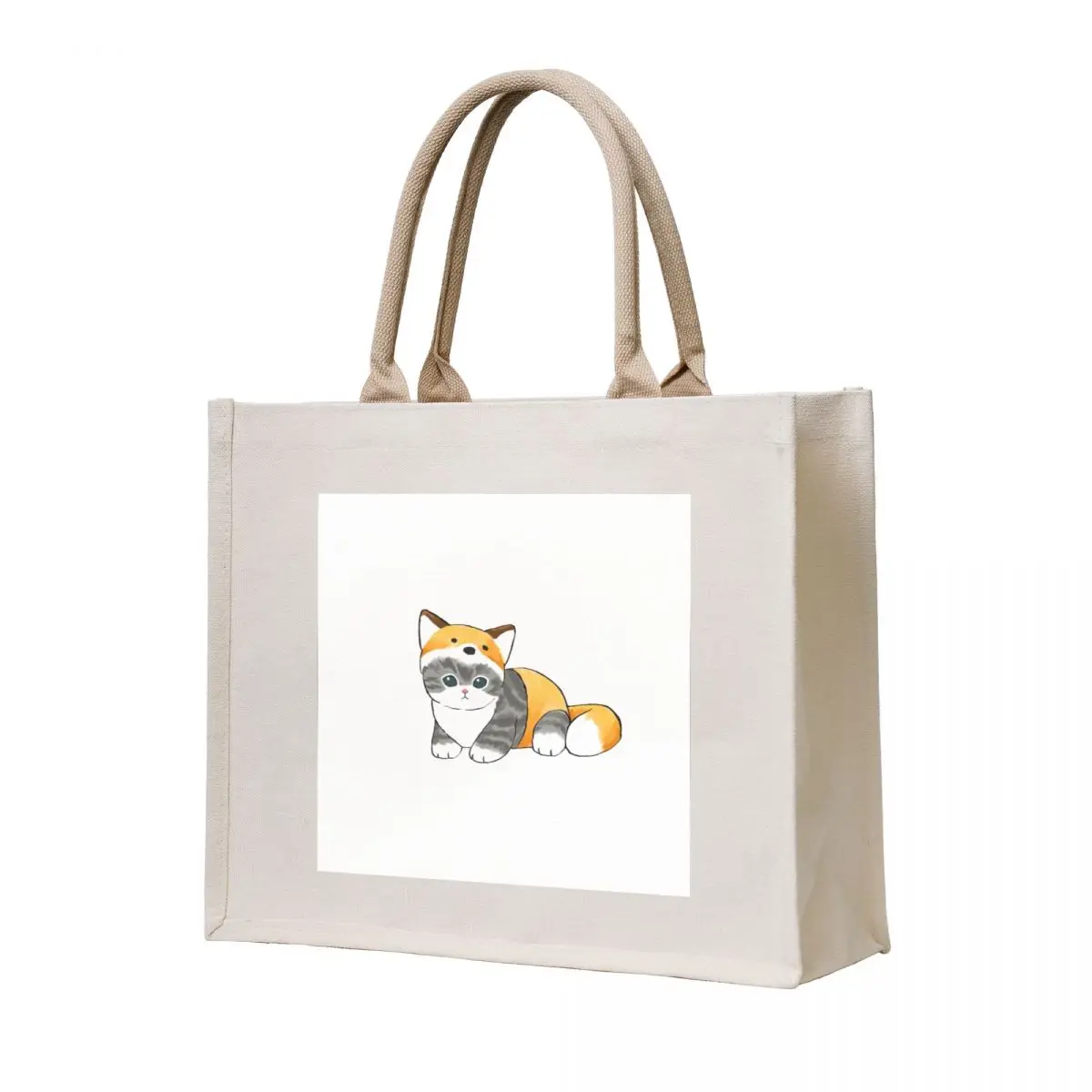 

Fox Cat Tote Bag free delivery bags Big bag tote bag custom canvas tote