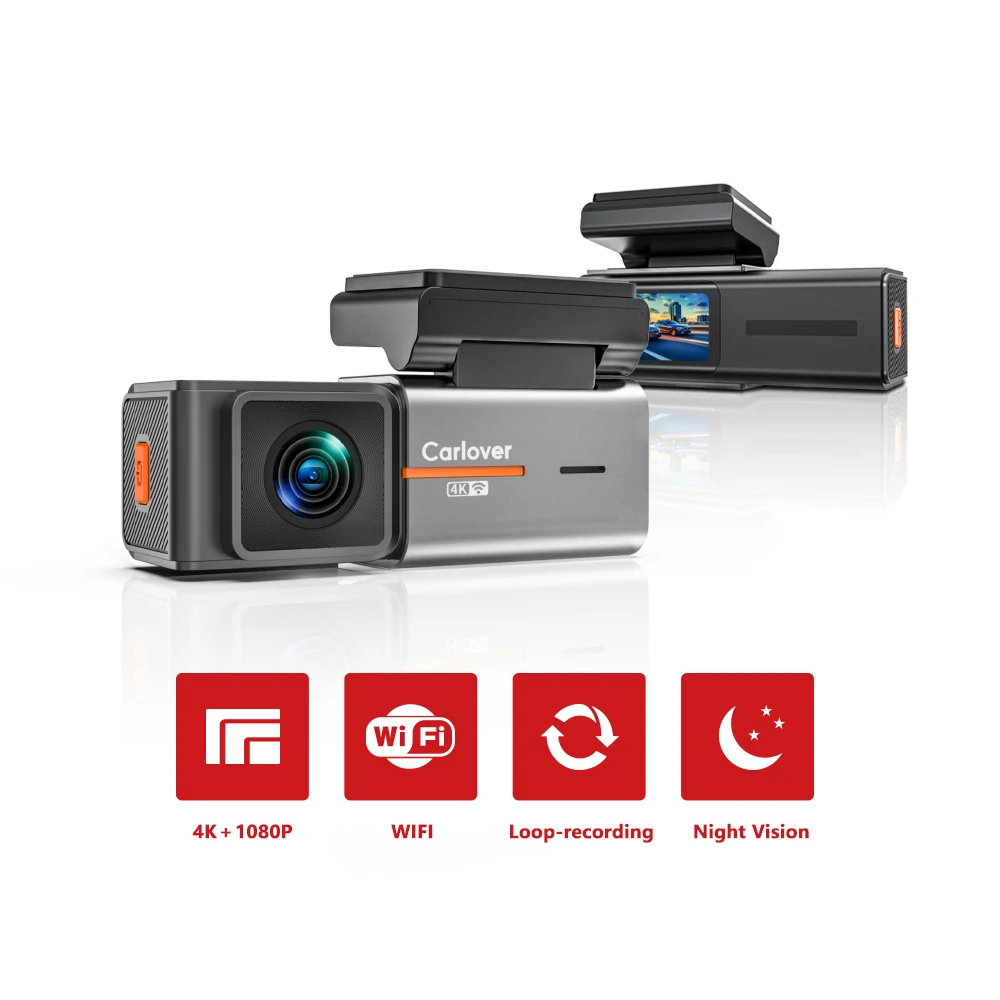 

2 Channel 1.47'' WiFi 4k Dashcam 4k Front and Rear DashCam Video Car Dvr
