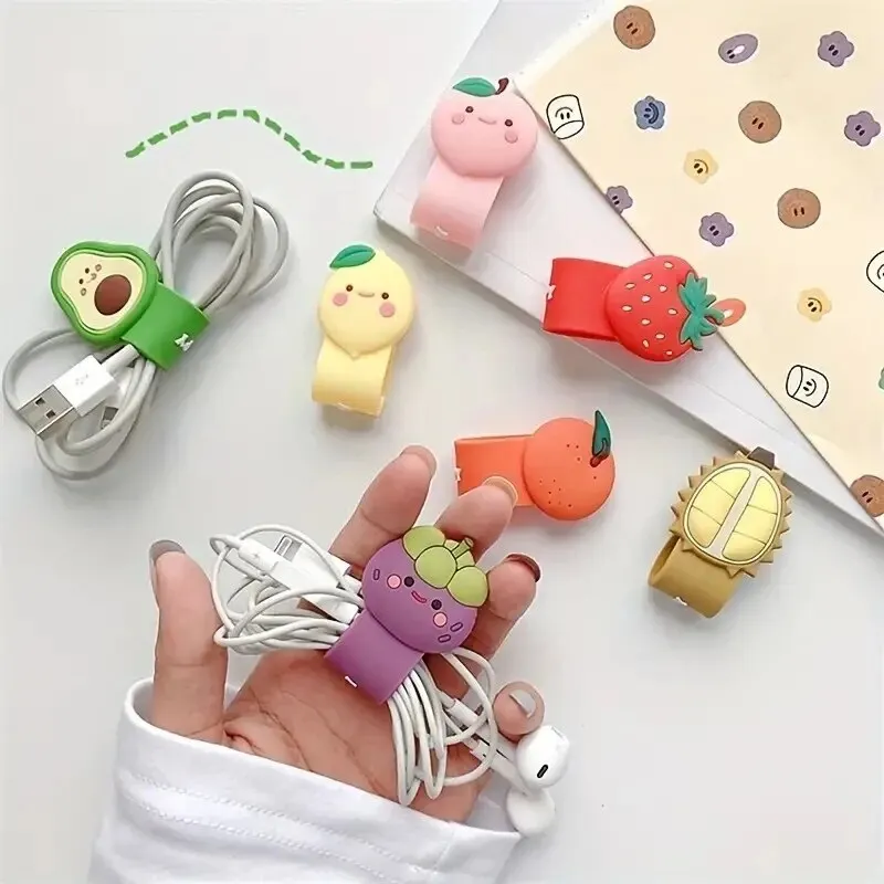 10PC Hot Headset Silicone Multifunction Data Line Storage Winder Cable Protector Cute Cartoon Cord Protector