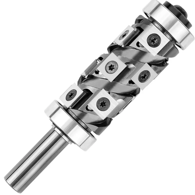 Heavy Duty Carbide Insert Flush Trim Router Bit with Bearing 65mm Cutting Length 32MM Dia 1/2 Inch Shank for Woodwork Trimming