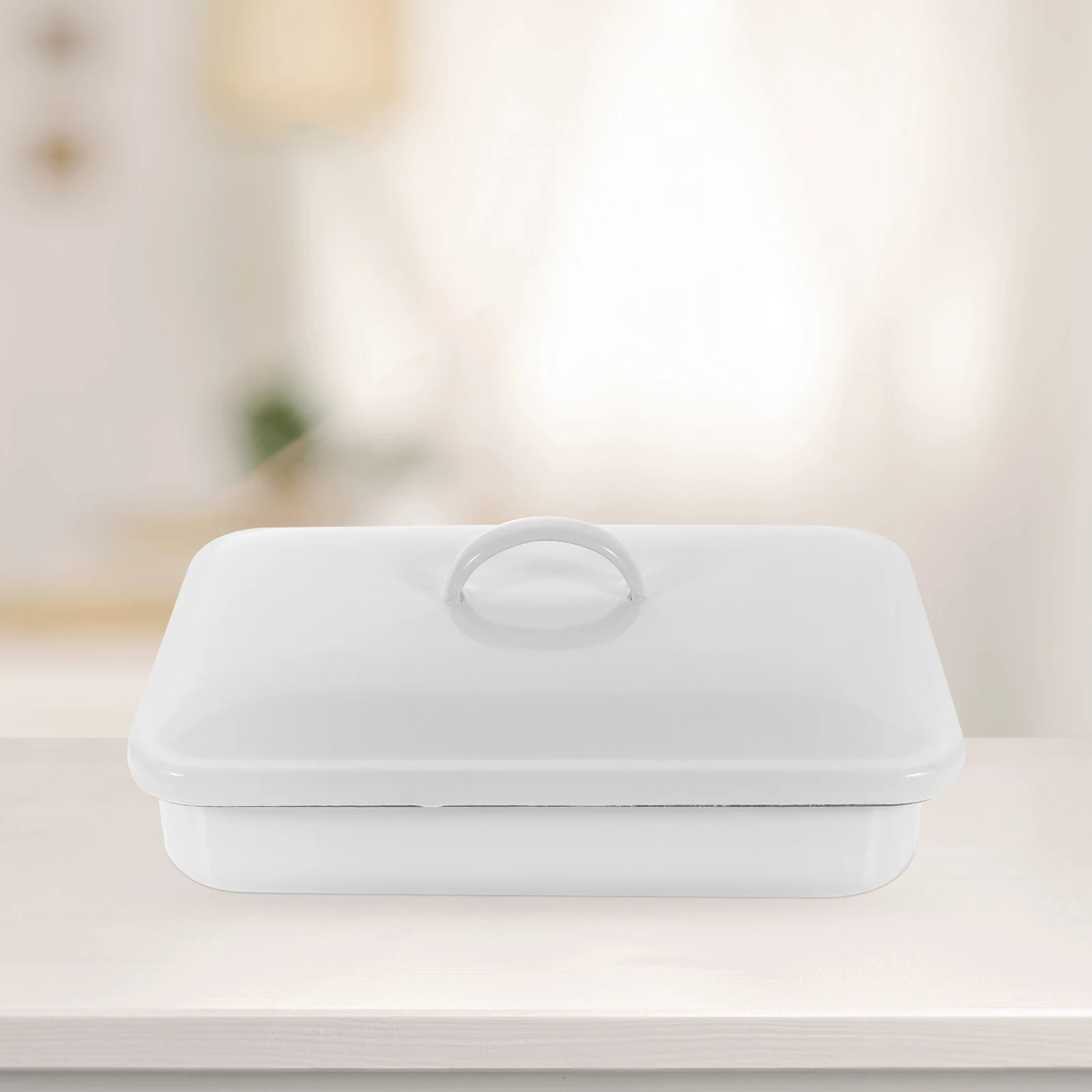 

Enamel Food Preservation Tray 24x16cm White Heat Resistant Baking Pan Oven Tray Non Stick Kitchen Cookware Enamel Plate