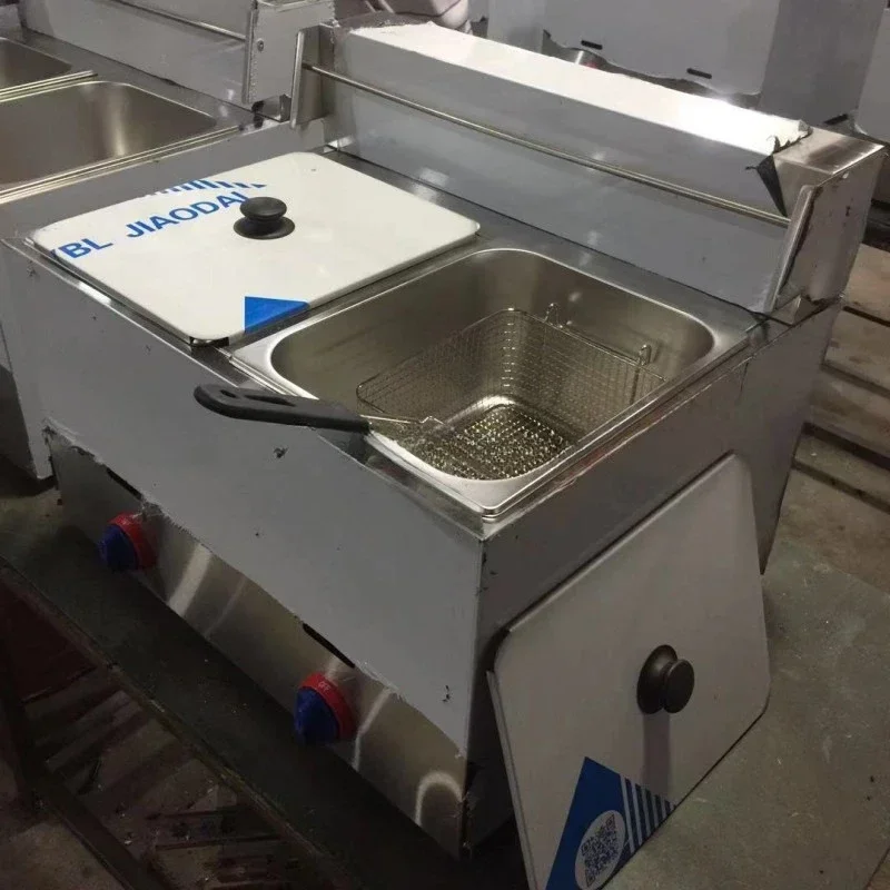 Restaurant Fries Chips Frying Machine / Double Tank Industrial Electric Commercial Deep Fry 220V
