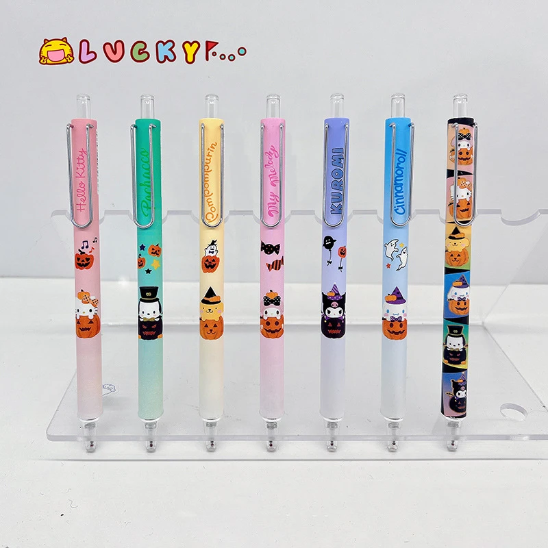 24pcs Halloween Sanrio Gel Pen Hello Kitty Student Writing Office Signature Neutral Pen School Supplies Wholesale Stationery