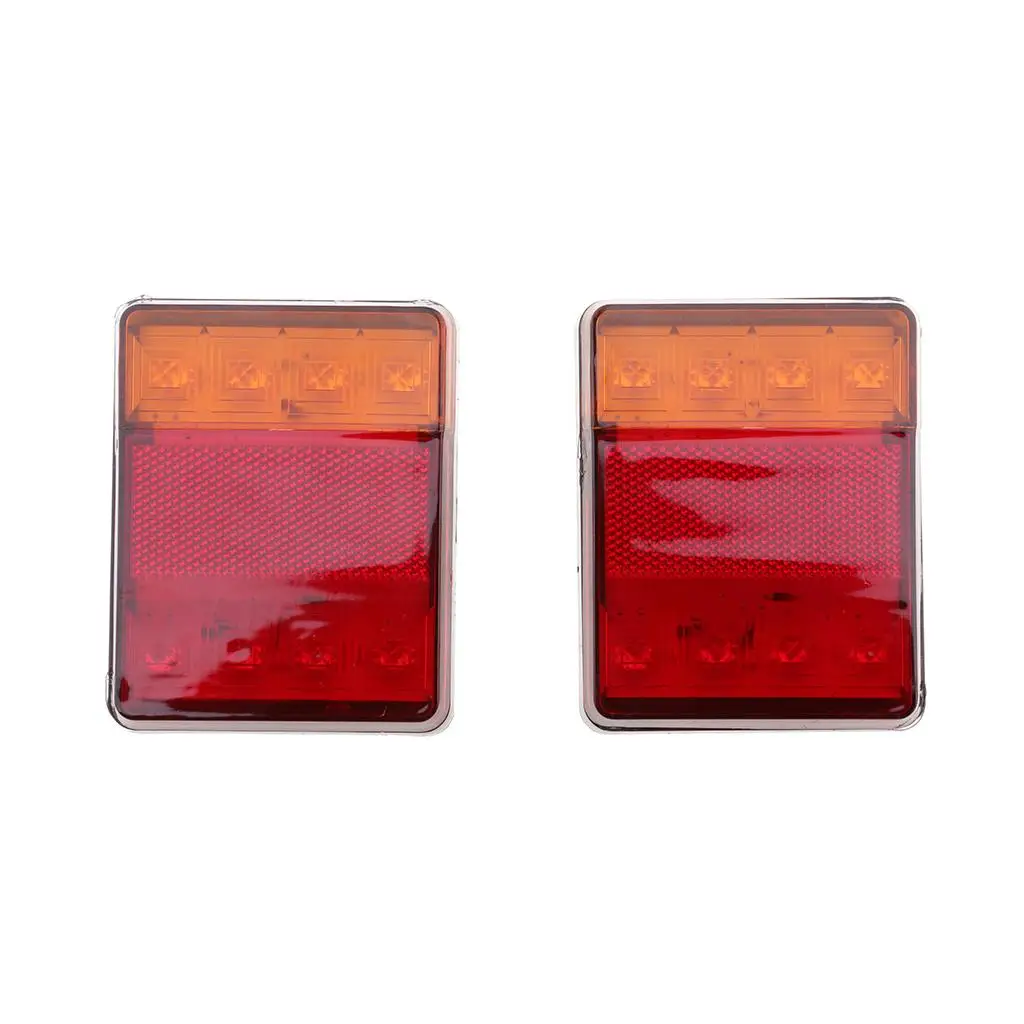 2pcs 12V 8 Led Vehicle Tail Reverse Back Up Stop Light Durable