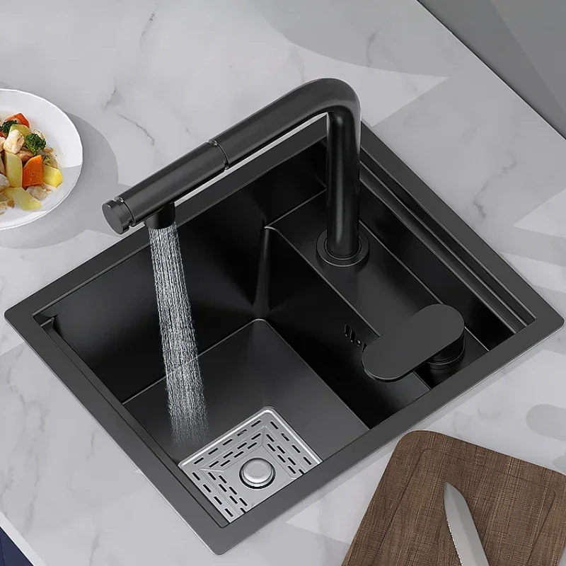 

Nano Kitchen Handmade Small Water Channel Single Sink Washing Basin under Counter Mini Bar Pool Scullery