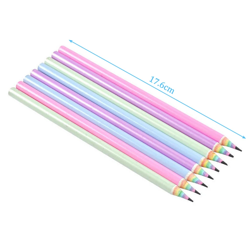 Rainbow Color Paper Pencil Children's Writing And Painting HB Professional Art Sketch Comic Pen Office School Supplies