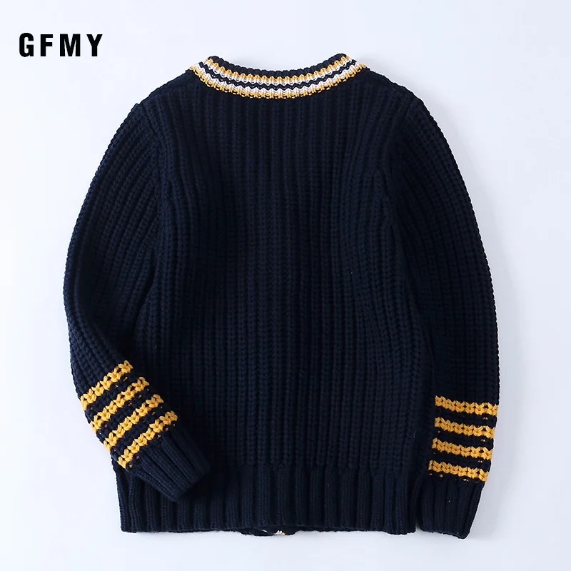 GFMY Kids Baby Boys Cardigan Coat Sweaters For School Uniform Girls Fashion Knitted Sweaters Children\'s Clothing 4-12Years Tops