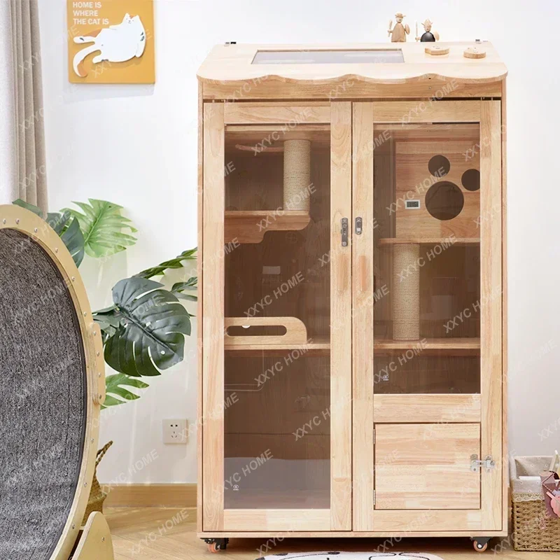 Cat Cage Home Indoor Oversized  House Cabinet Cat Villa House Pet Cattery Cat Nest