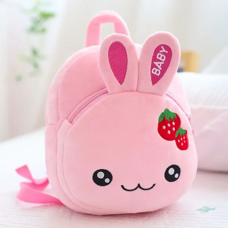 Children's Backpack Plush Embroidery Small Schoolbag Cartoon 1-6 Years Old Toddler Backpack Preschool Baby Daily Bag Travel Bag