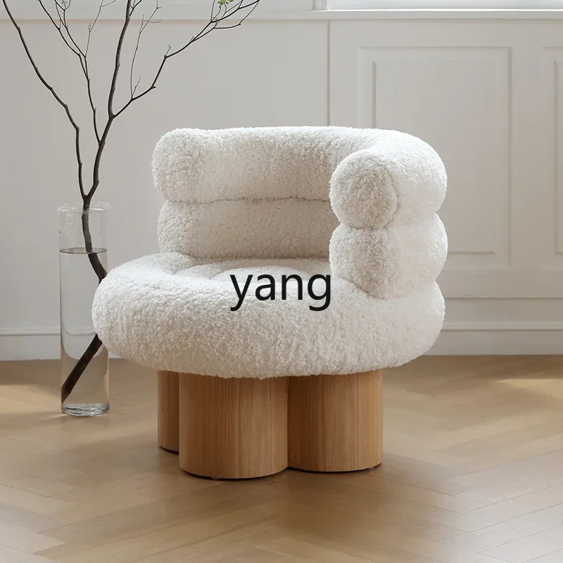 RQ retro marshmallow single sofa chair living room solid wood lamb wool designer leisure chair