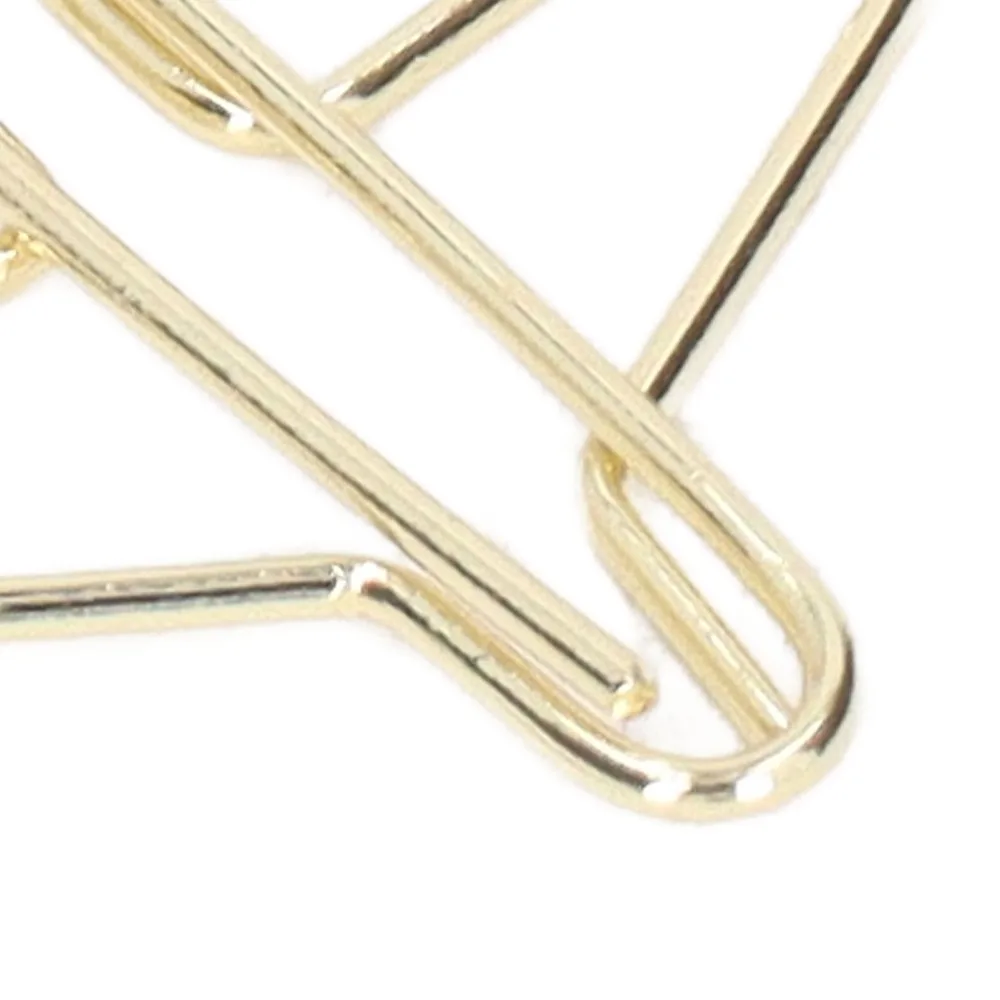 

100PCS Funny Aircraft Shaped Paper Clips Gold 30*28mm Large Binder Clips Anti Rust Electroplating Metal Paper Clips Gift