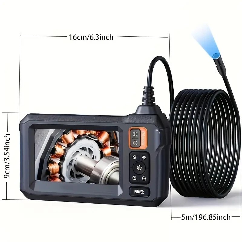 Industrial Endoscope Camera 1080P 4.3-inch IPS Pipe Car  Air Conditioner Inspection Camera 8mm IP67 Waterproof 8 leds