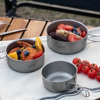 Ultralight Titanium Camping Pot Foldable Picnic Camping Instant Noodle Bowl Portable Outdoor Hiking Camping Cooking Bowl 6