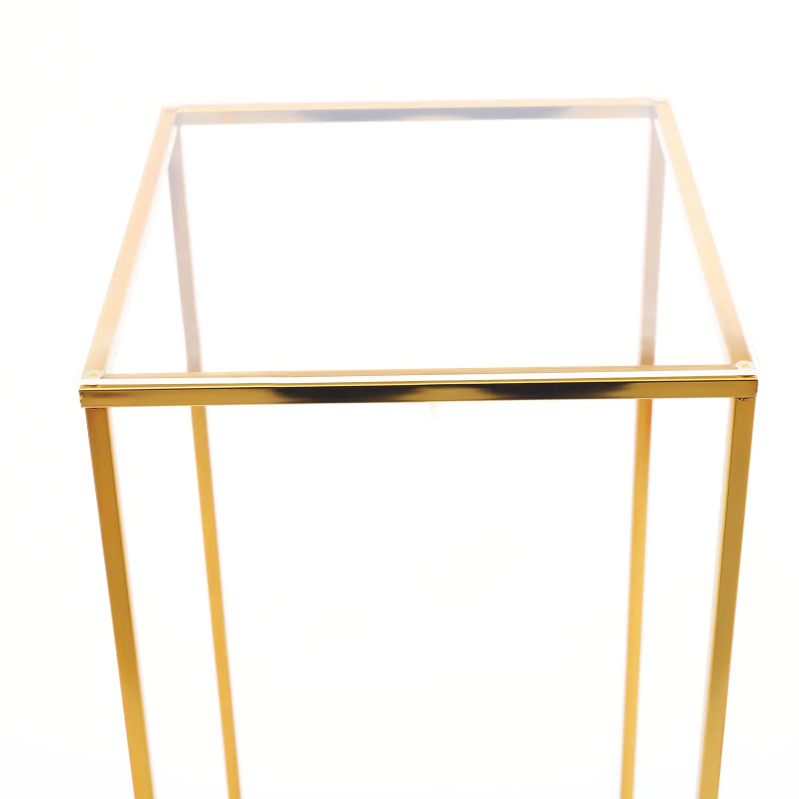 Gold Wedding Flower Stand Flower Vase Pillar Wedding Party Decor Balloon Display Rack Flower Holder Metal Rack W/ Acrylic Board