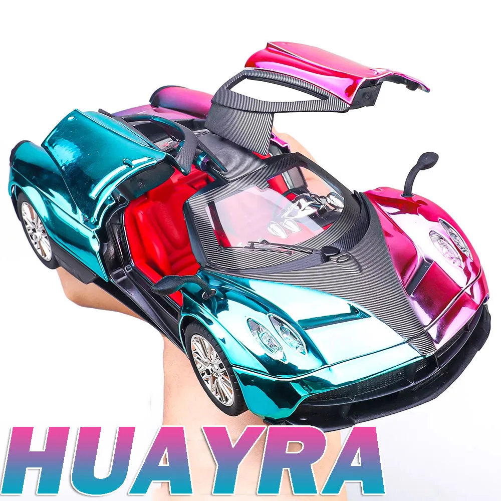 

Масштаб 1:24 Pagani HUAYRA, модель игрушечного суперкары, металлический литой под давлением звук, свет, двери, открытый орнамент с откатным механизмом, спортивный автомобиль для детей, подарки