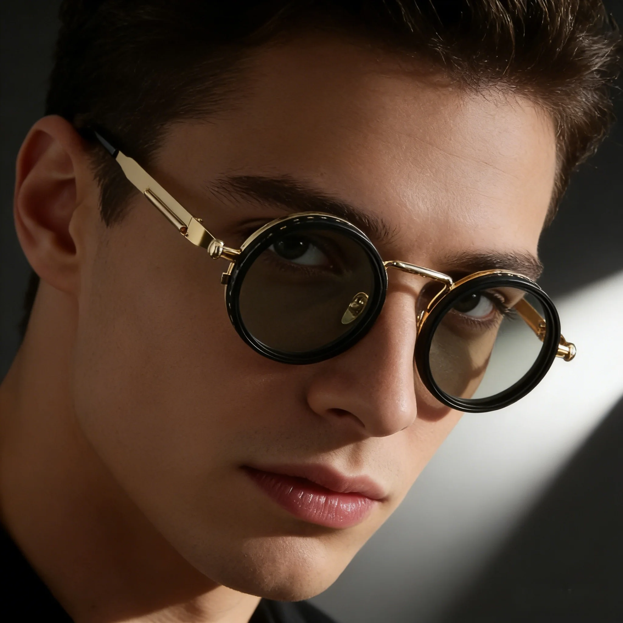 WEIPO Retro Fashion Sunglasses, Rotating Dimmable Sunglasses, UV400 Polarized Sunglasses, Double-Layer TAC Lenses