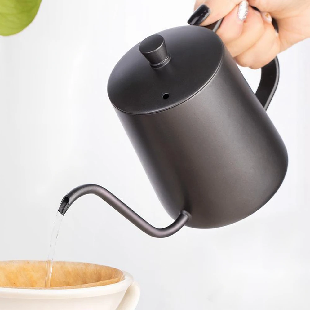 350ML Drip Kettle Coffee Tea Pot Stainless Steel Gooseneck Drip Kettle Narrow Spout Long Mouth Teapot Hand Drip Coffee Pots