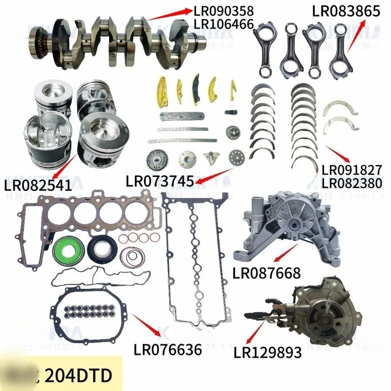 Engine Rebuild Kit 204DTD Piston Bearing Crank Connecting Rod Seal Washer