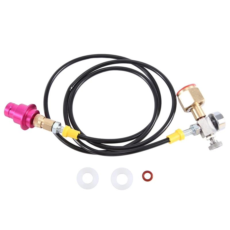 CO2 Adapter Hose With 2000Psi Pressure Gauge For DUO/TERRA/ART Quick Connect To Larger CO2 Bottles, Carbonated Bottle