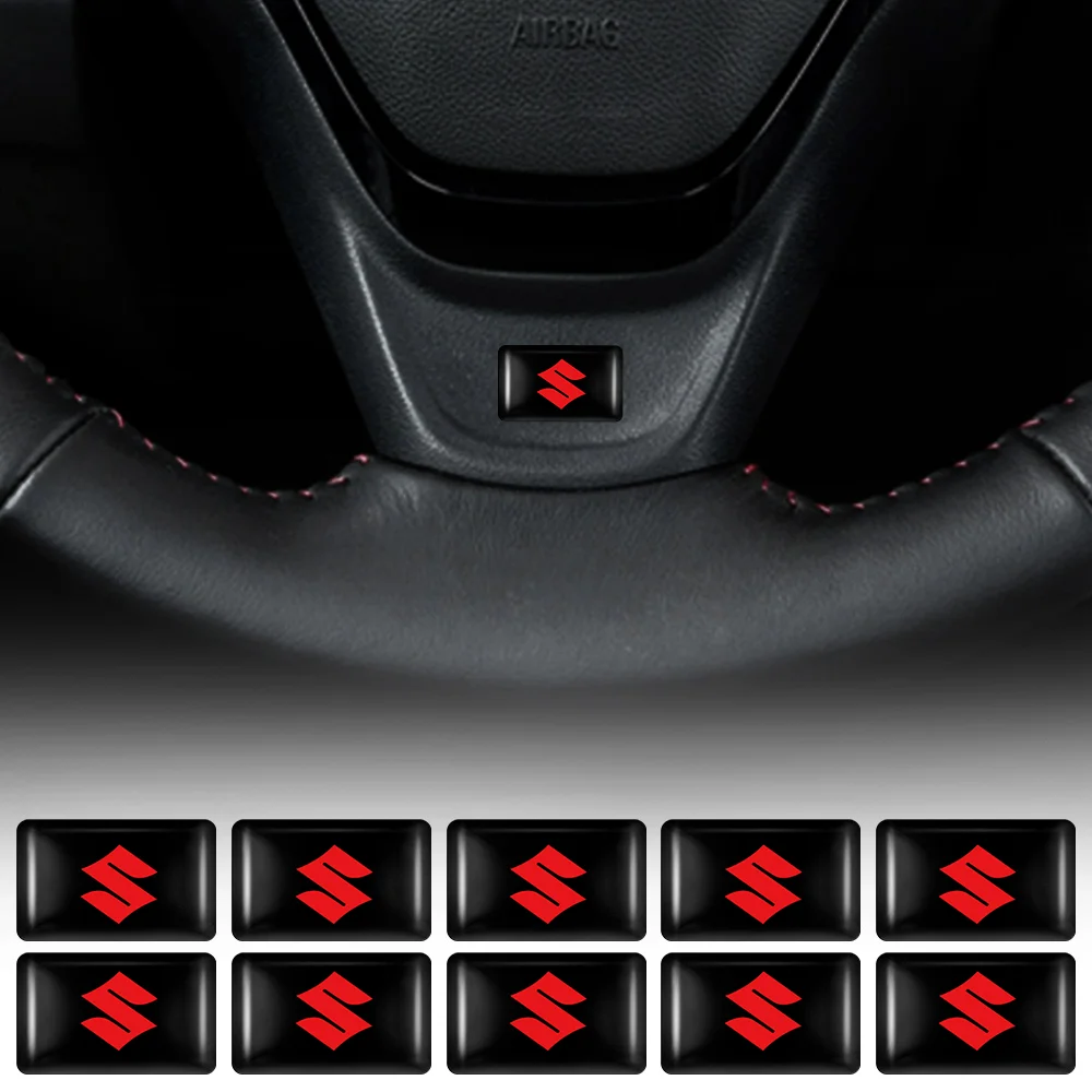 10 Uds emblema de coche Audio Interior volante pegatina epoxi Interior para Suzuki Grand Swift Jimny Vitara Baleno SX4 Kaiser Baleno