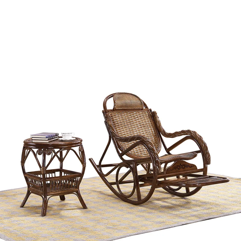

Rattan chair elderly balcony rocking recliner adult home living room leisure siesta courtyard