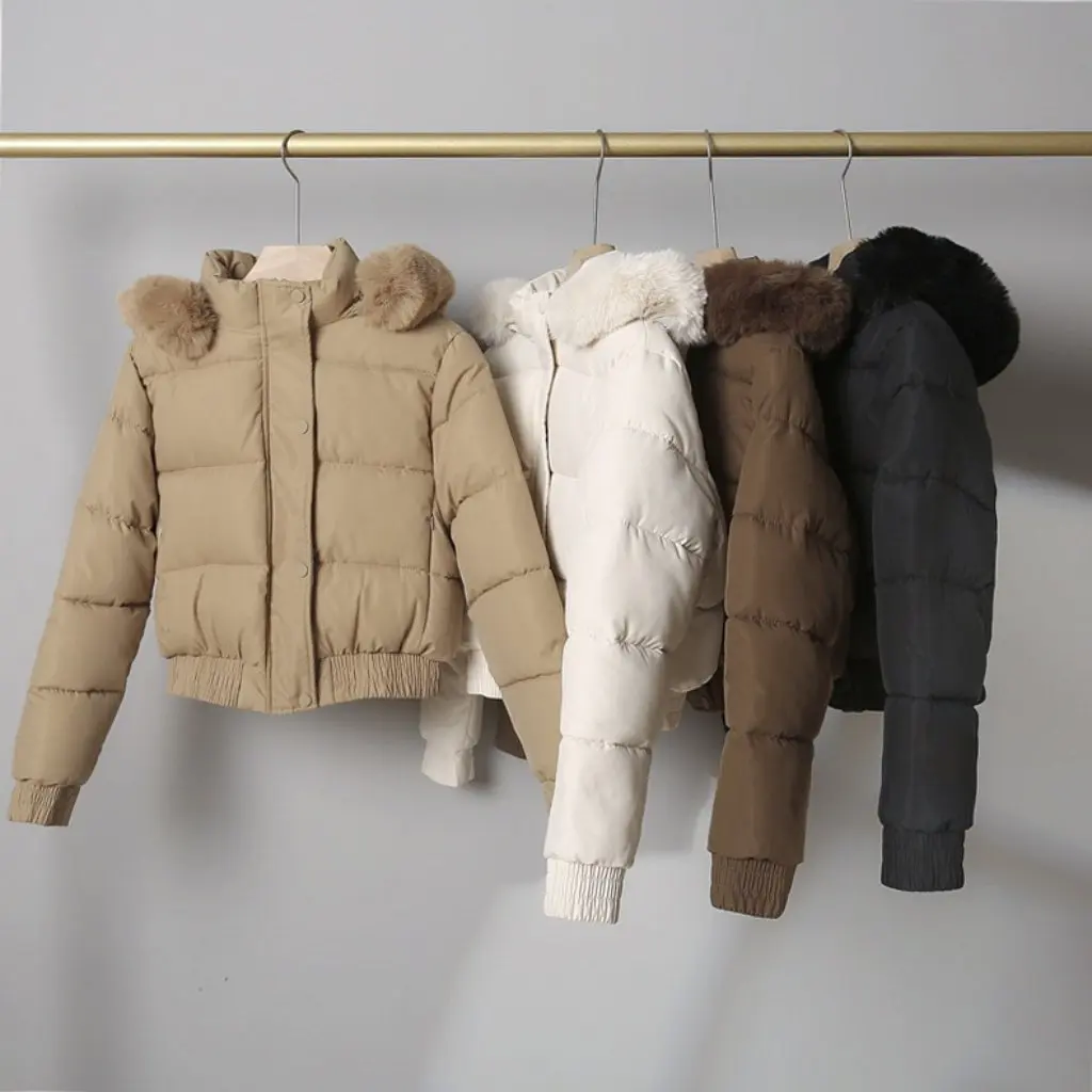 

Women's European American Style Cotton-Padded Jacket Winter Thickened down Coat Korean Small Trendy Short